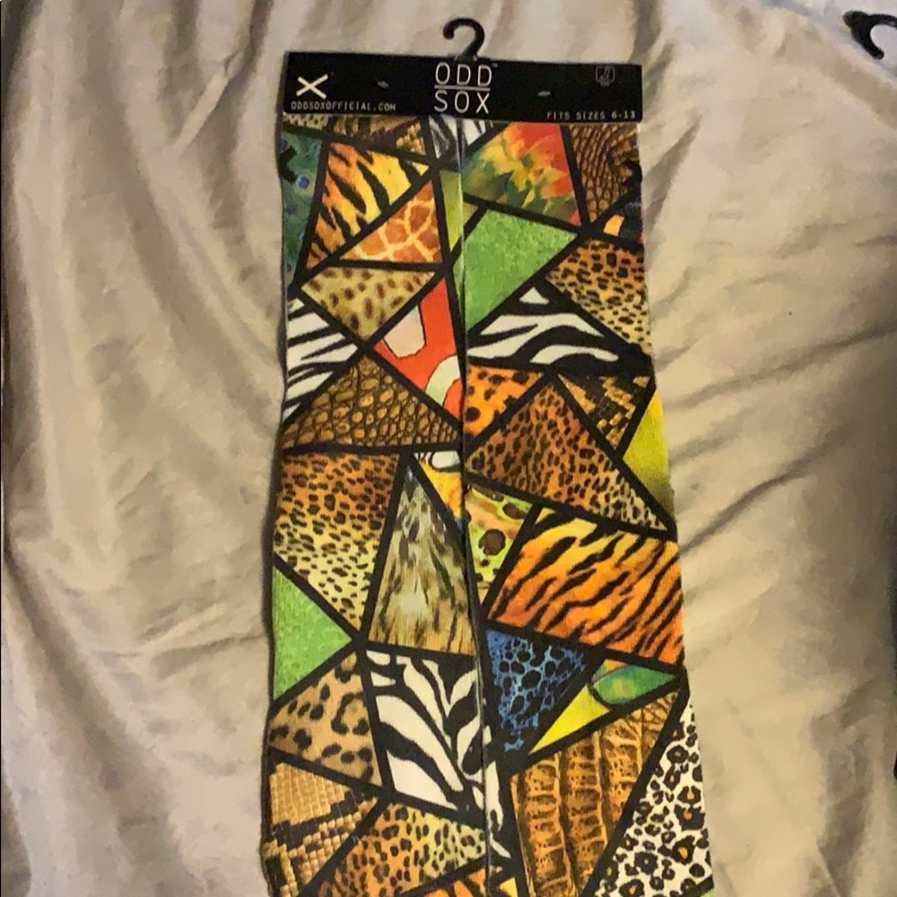 Odd Sox Men Animal Print Crew Socks Sz 6-13